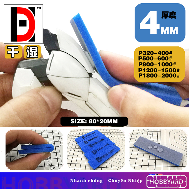 Set 10 thanh chà bóng nhiều kích cỡ dùng cho mô hình