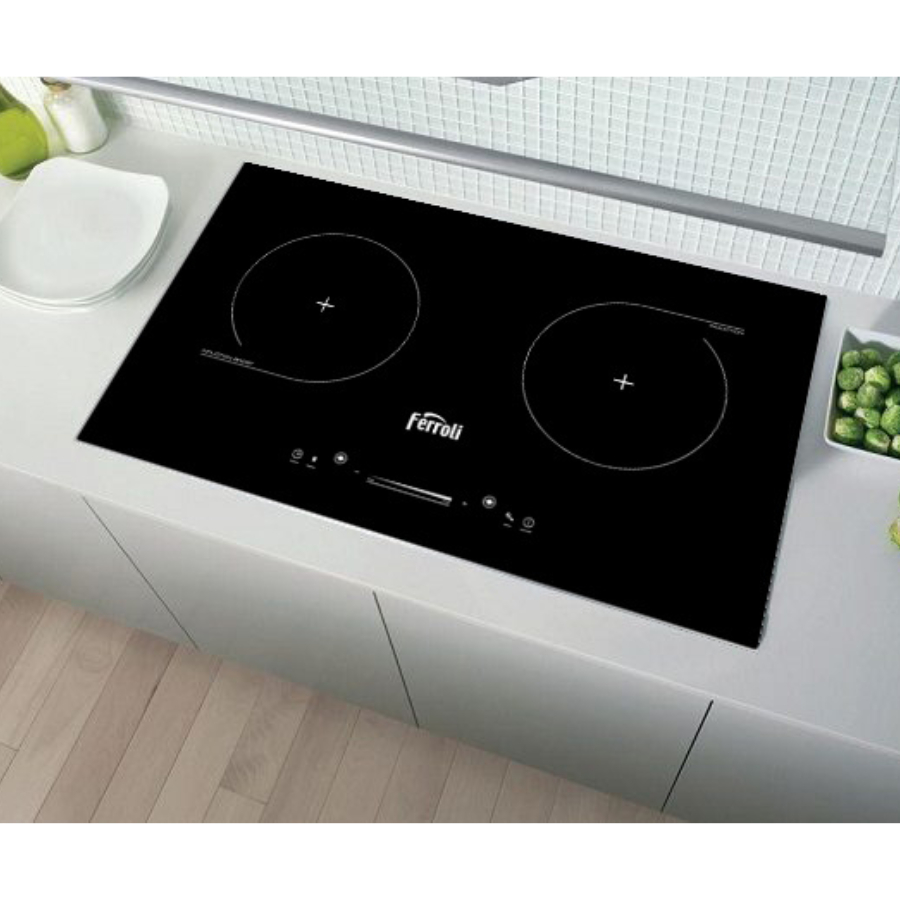 Bếp từ đôi Ferroli Flash RS thiết kế bo viền, 1 bảng điều khiển trượt, công suất cao 4000W, bảo hành 2 năm toàn quốc