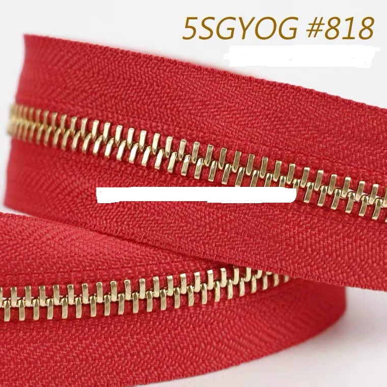 Dây kéo 2 chiều YKK răng 5 và răng 3 bằng đồng răng vàng