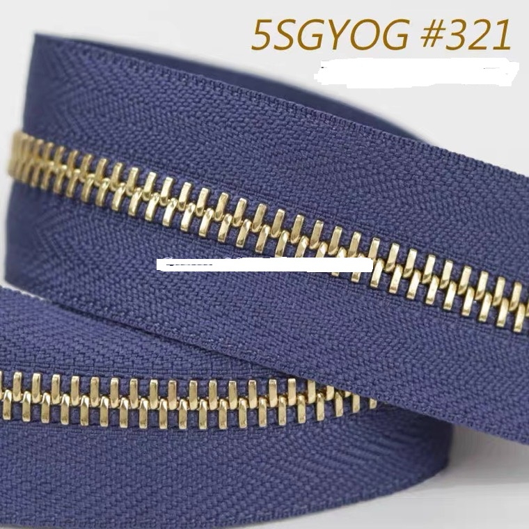 Dây kéo 2 chiều YKK răng 5 và răng 3 bằng đồng răng vàng