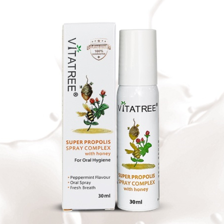 Keo ong xịt họng Vitatree Super Propolis Spray Complex With Manuka 15+ 30ml