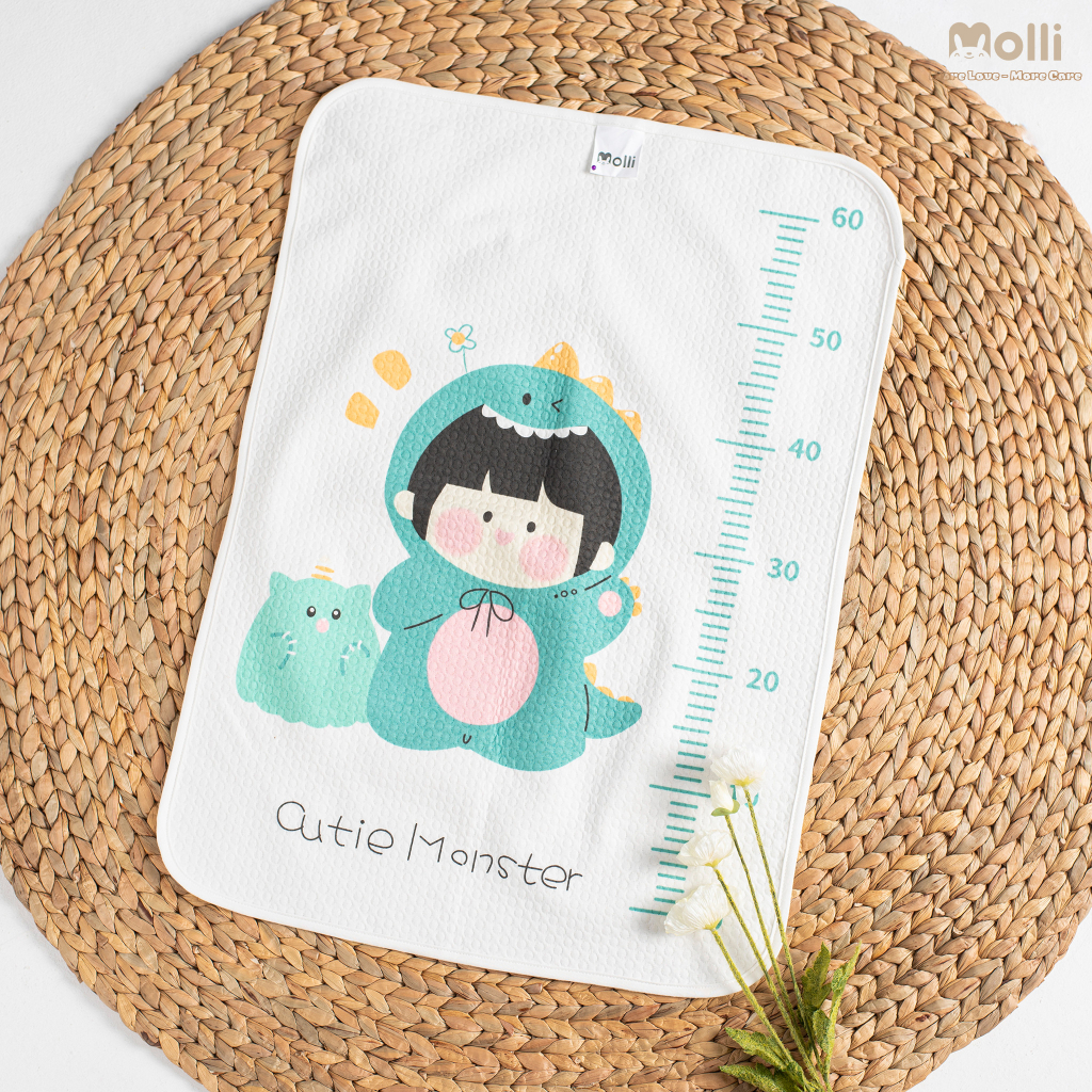 Tấm Lót Chống Thấm 4D Molli Cho Bé Sơ Sinh - Tấm Lót Chống Thấm Phong Cách Hàn Cho Bé