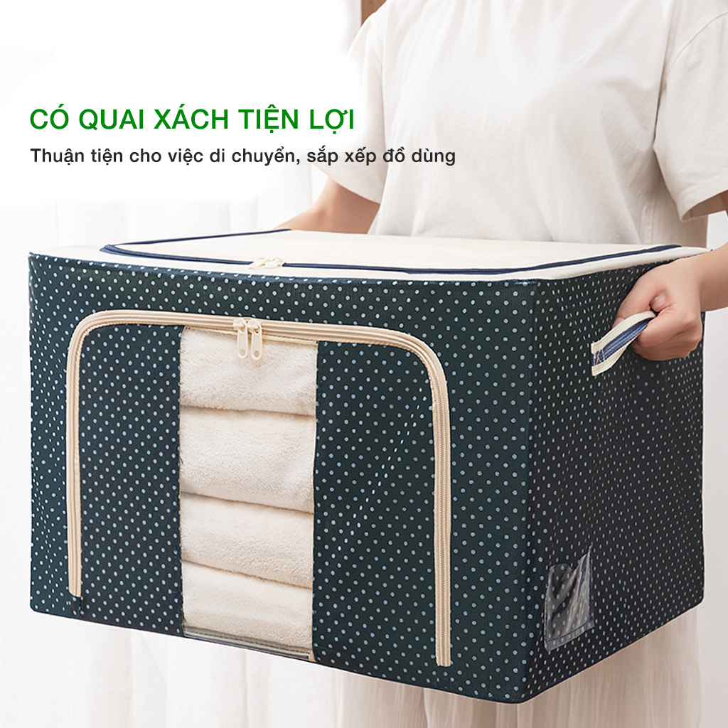 Túi vải đựng quần áo chăn màn JYoohome Hộp đựng đồ đa năng gấp gọn bảo quản đồ dùng tiện lợi