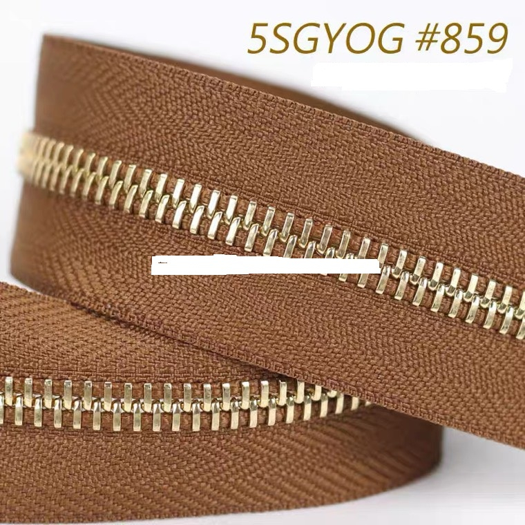 Dây kéo 2 chiều YKK răng 5 và răng 3 bằng đồng răng vàng