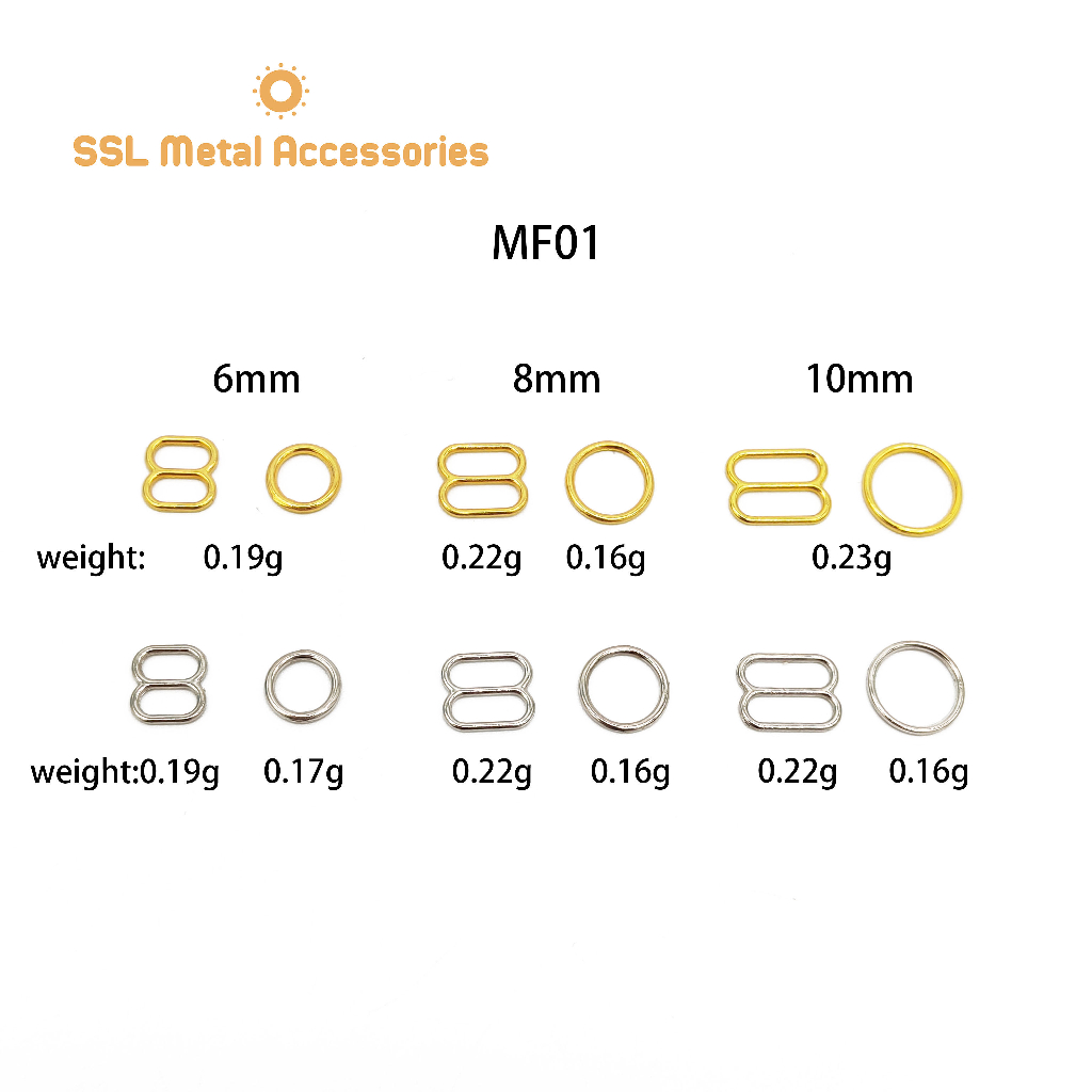 Set 10 Khoen móc bra kim loại dùng tăng giảm dây áo, nội y, đồ lót khoen số 0, 8, 9 MF01, MF-021, #ssl_accessories