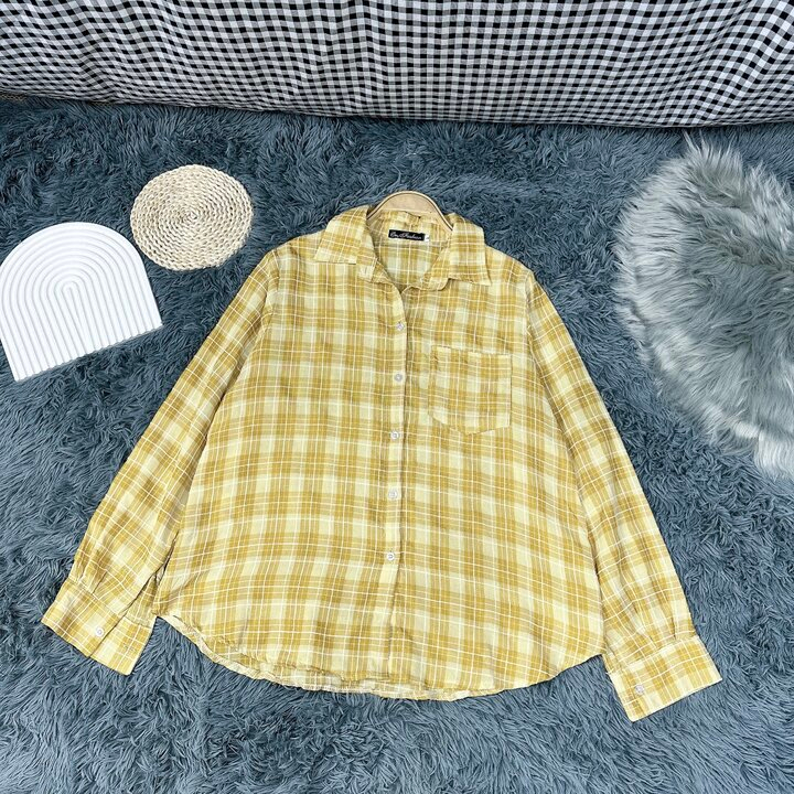 Áo Sơ Mi Caro Bigsize Nữ ,Áo Sơ Mi Kẻ Sọc Big Size Vải Lụa Mịn Mặc Mát Thoải Mái SM17