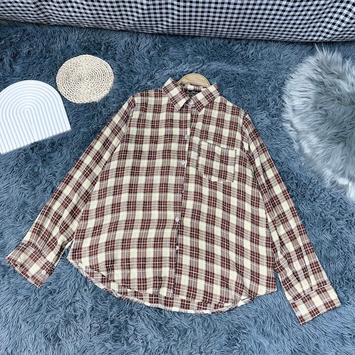 Áo Sơ Mi Caro Bigsize Nữ ,Áo Sơ Mi Kẻ Sọc Big Size Vải Lụa Mịn Mặc Mát Thoải Mái SM17