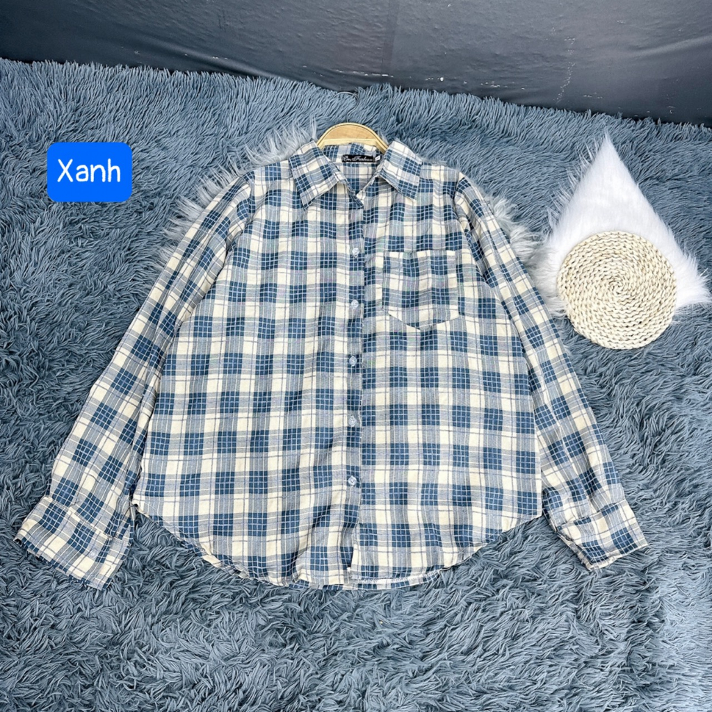 Áo Sơ Mi Caro Bigsize Nữ ,Áo Sơ Mi Kẻ Sọc Big Size Vải Lụa Mịn Mặc Mát Thoải Mái SM17