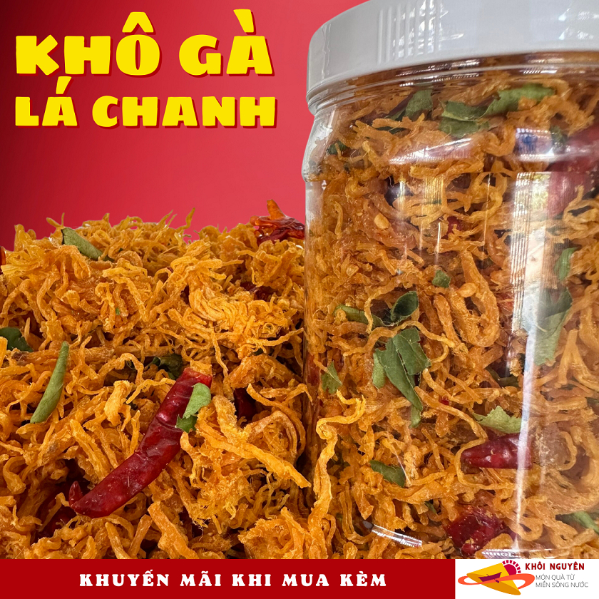 khô gà lá chanh, khô gà xé lá chanh, khô gà túi 80gr