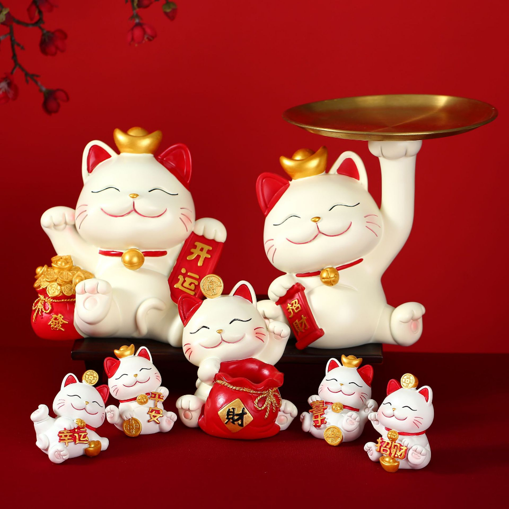 Tượng mèo thần tài nhiều hình dáng dễ thương, mô hình để bàn trang trí bàn làm việc, bàn làm việc, taplo ô tô The ToyLab