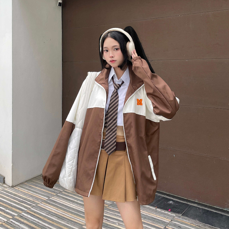 Áo Khoác Gió MNS Jacket, Áo Khoác Dù Nam Nữ Thêu Logo M