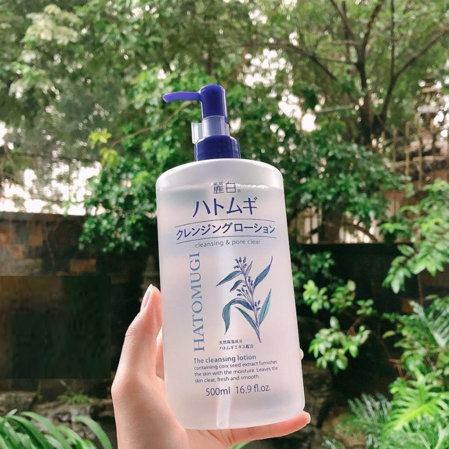 Nước tẩy trang Hatomugi Cleansing Oil sạch sâu và dưỡng ẩm cho da chiết xuất hạt ý dĩ Nhật Bản chai 500ml - Konnichiwa