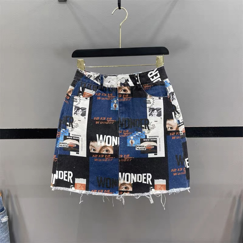 Chân váy jeans chữ A QC cao cấp