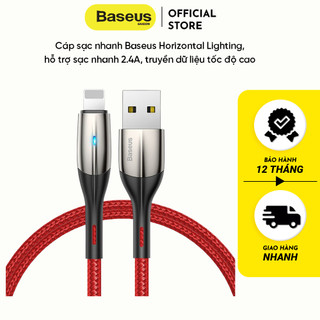 Cáp sạc nhanh Baseus Horizontal Lighting, hỗ trợ sạc nhanh 2.4A, truyền dữ liệu tốc độ cao
