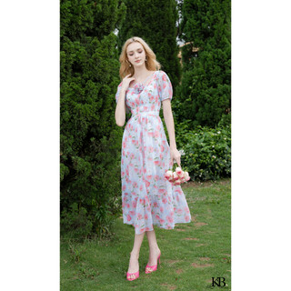 Maxi hoa ngực sếp ly thân can gấu kbfashion xc335