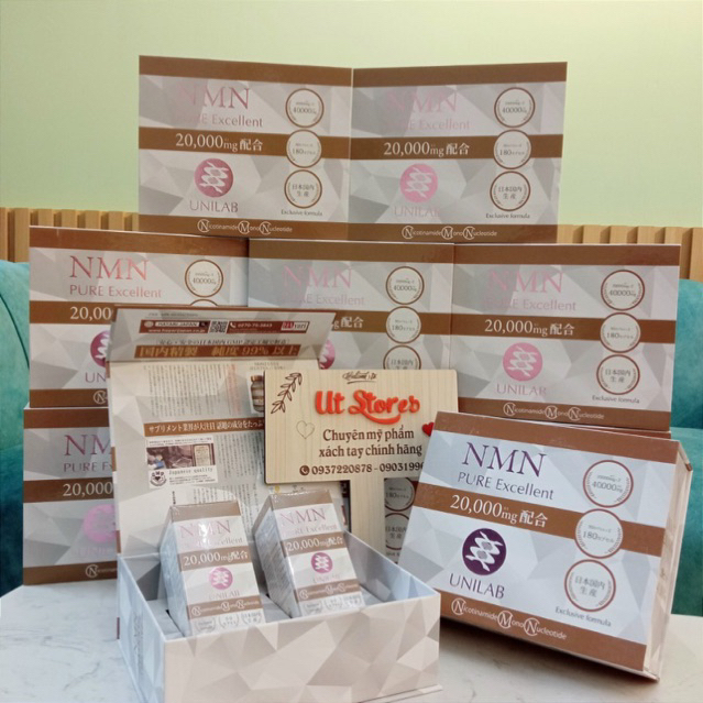 Viên uống NMN 20000 Unilab Pure Excellent set 2 lọ giúp trẻ hóa làn da - Út store
