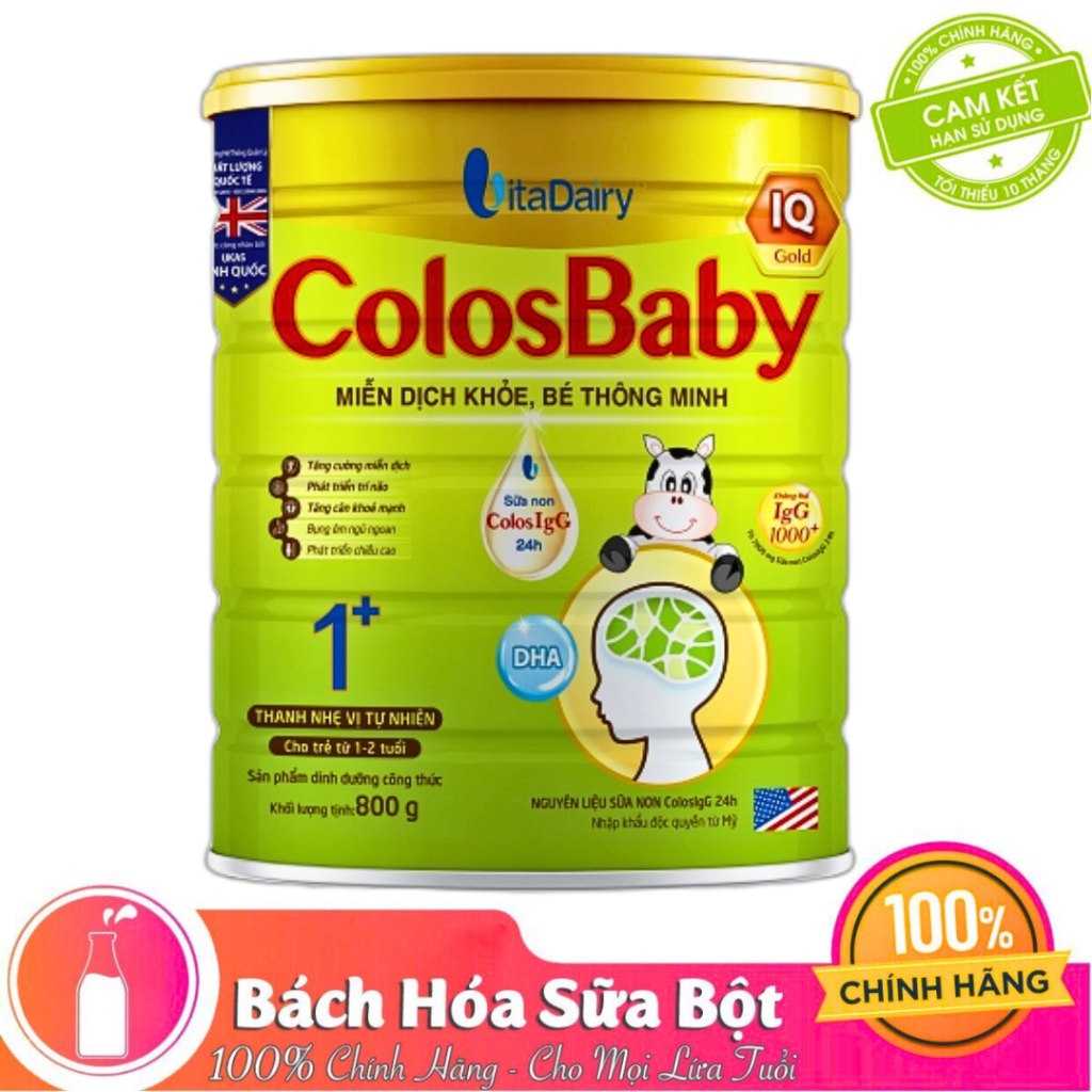 Sữa Bột Vitadairy Colosbaby IQ Gold 1+ 800g/lon