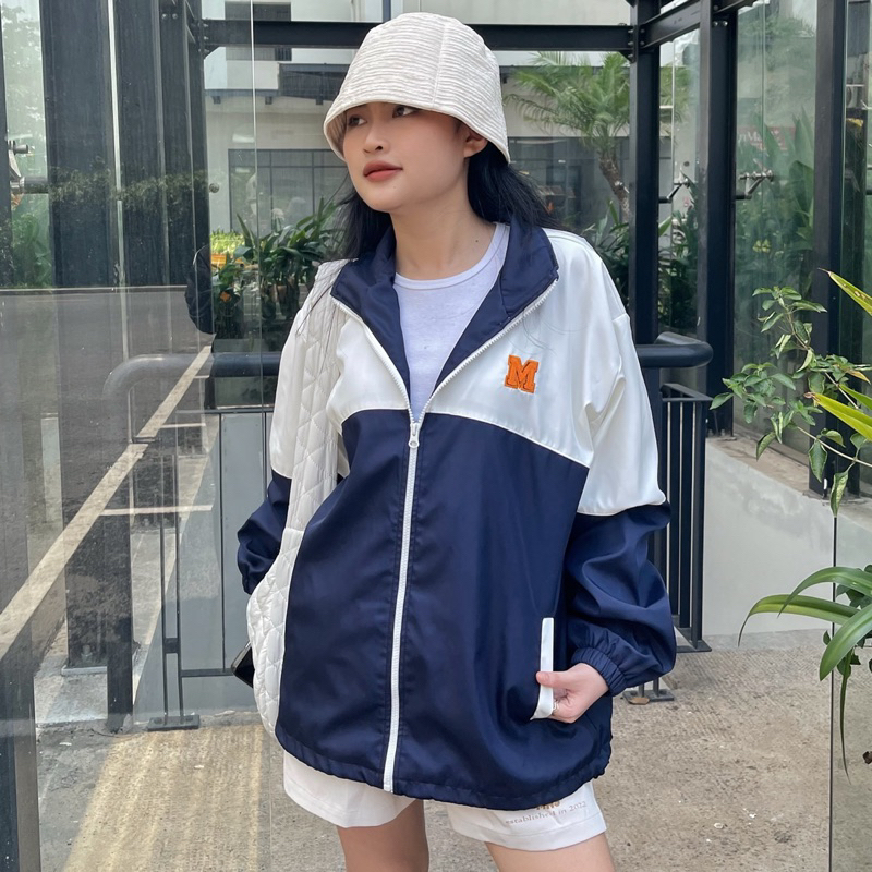 Áo Khoác Gió MNS Jacket, Áo Khoác Dù Nam Nữ Thêu Logo M
