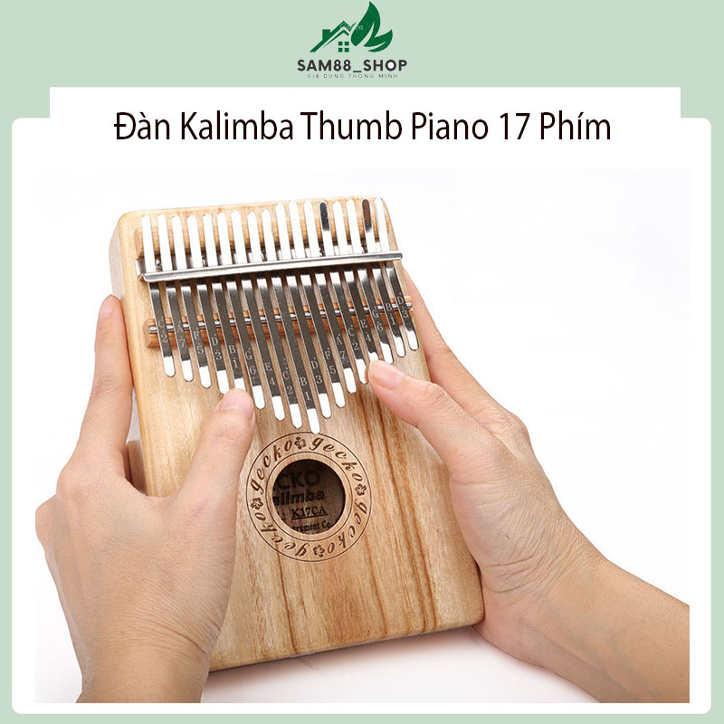 Đàn Kalimba 17 Phím Khắc, Đàn Kalimba Thumbs Piano Ngón Tay Cái Kèm Búa Chỉnh Âm, Khăn Lau