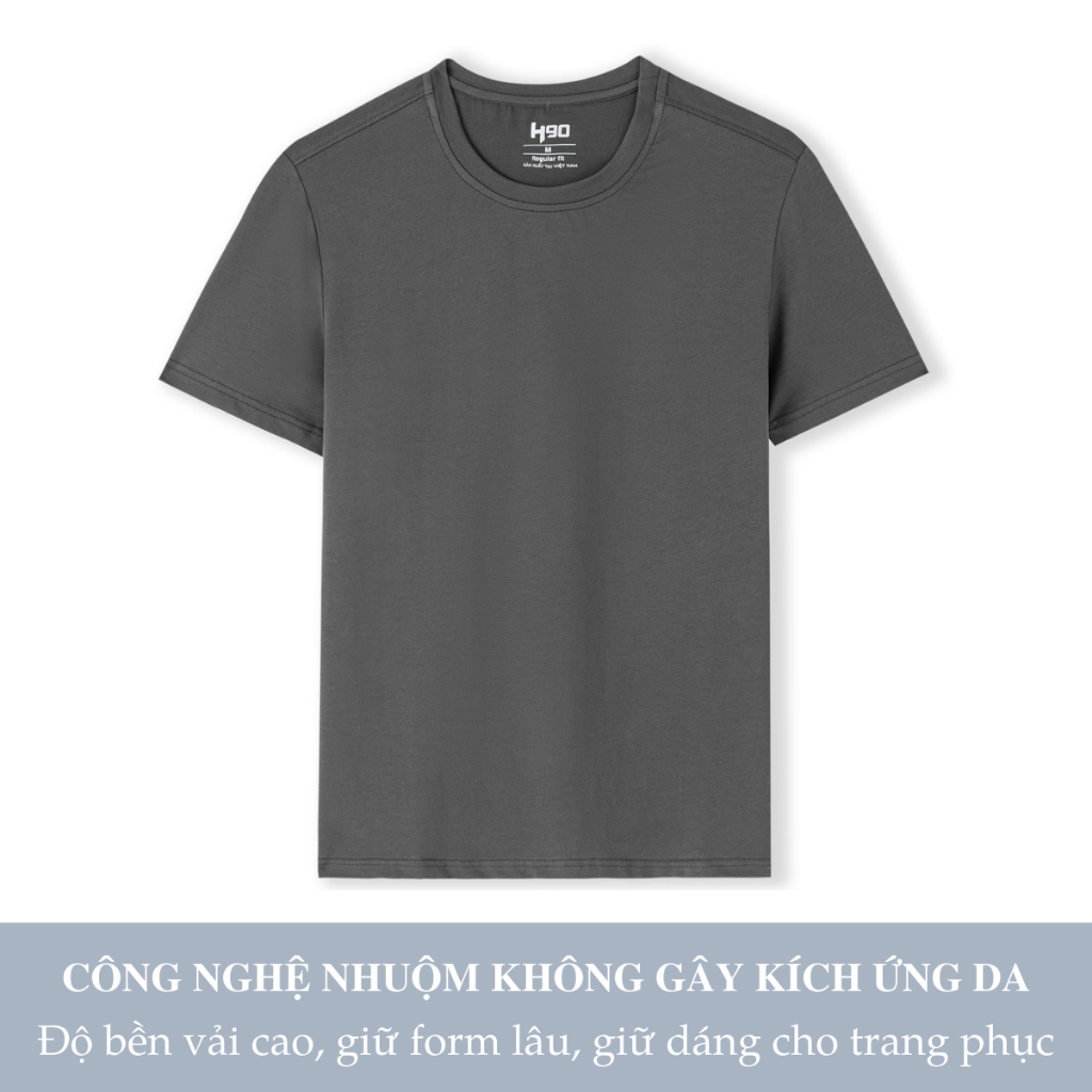Áo Phông Nam Cổ Tròn H90 Chất Thun Cotton Cao Cấp Dày Dặn Thoáng Mát Thấm Hút Cực Tốt Co Giãn Thoải Mái HTST001