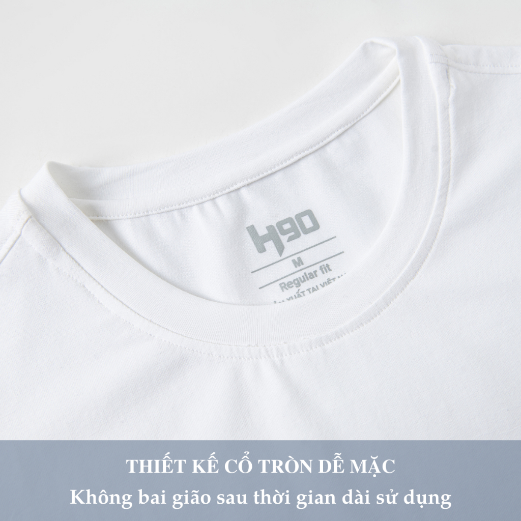 Áo Phông Nam Cổ Tròn H90 Chất Thun Cotton Cao Cấp Dày Dặn Thoáng Mát Thấm Hút Cực Tốt Co Giãn Thoải Mái HTST001