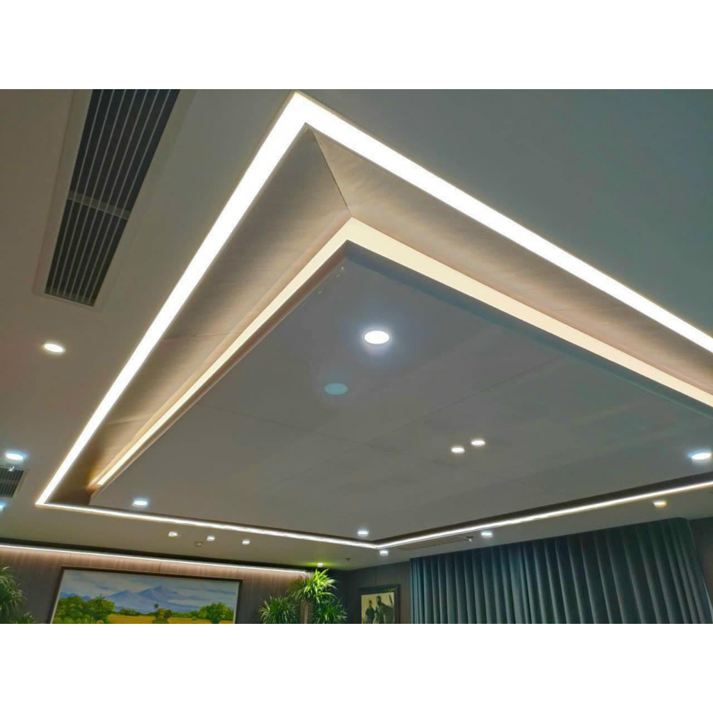 Máng nhôm định hình  gắn led dán, led thanh 1 mét