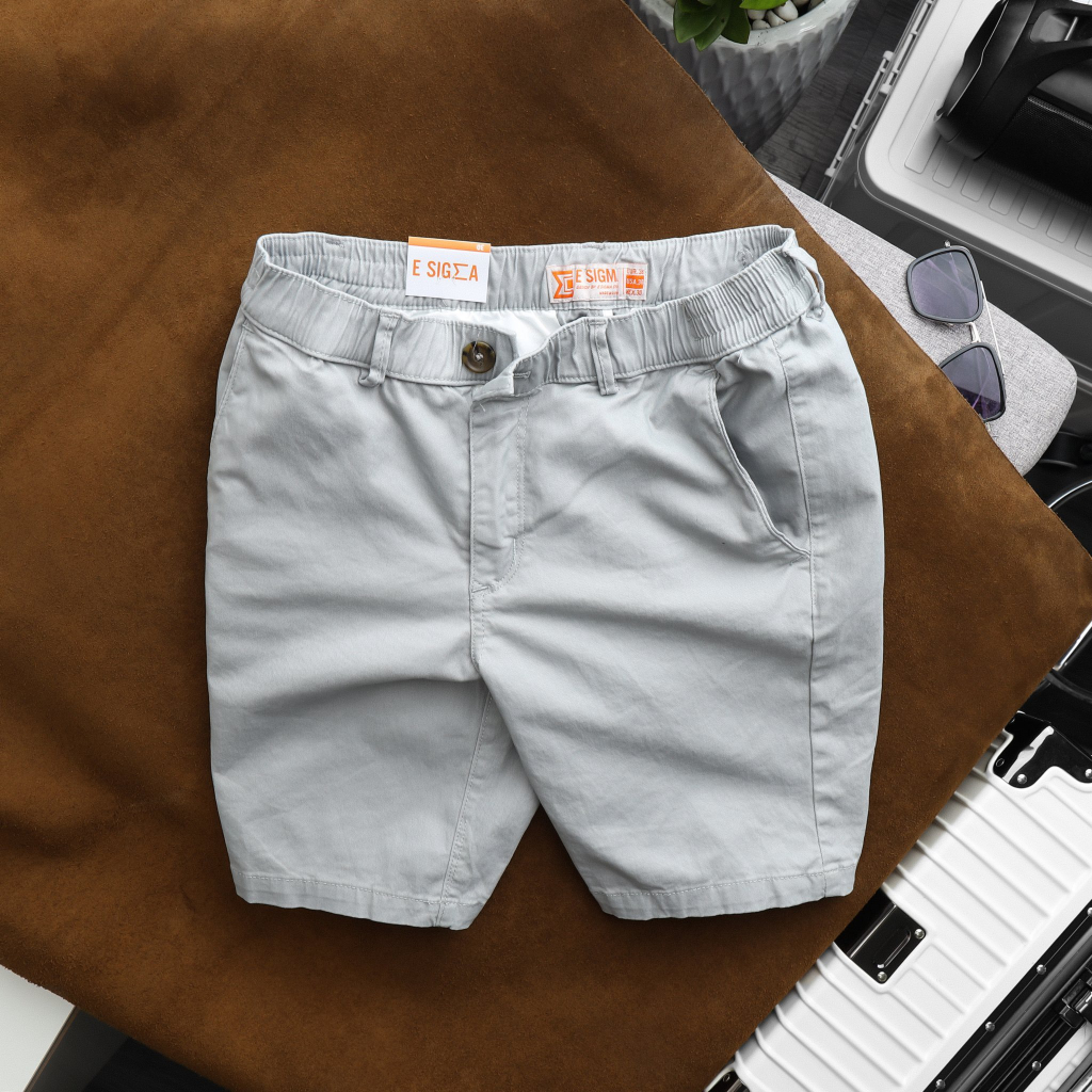 Short Nam Esigma chất kaki thun dày mịn, from chuẩn tôn dáng, dễ mặc Size 29-36 vnxk lưng thun co giản