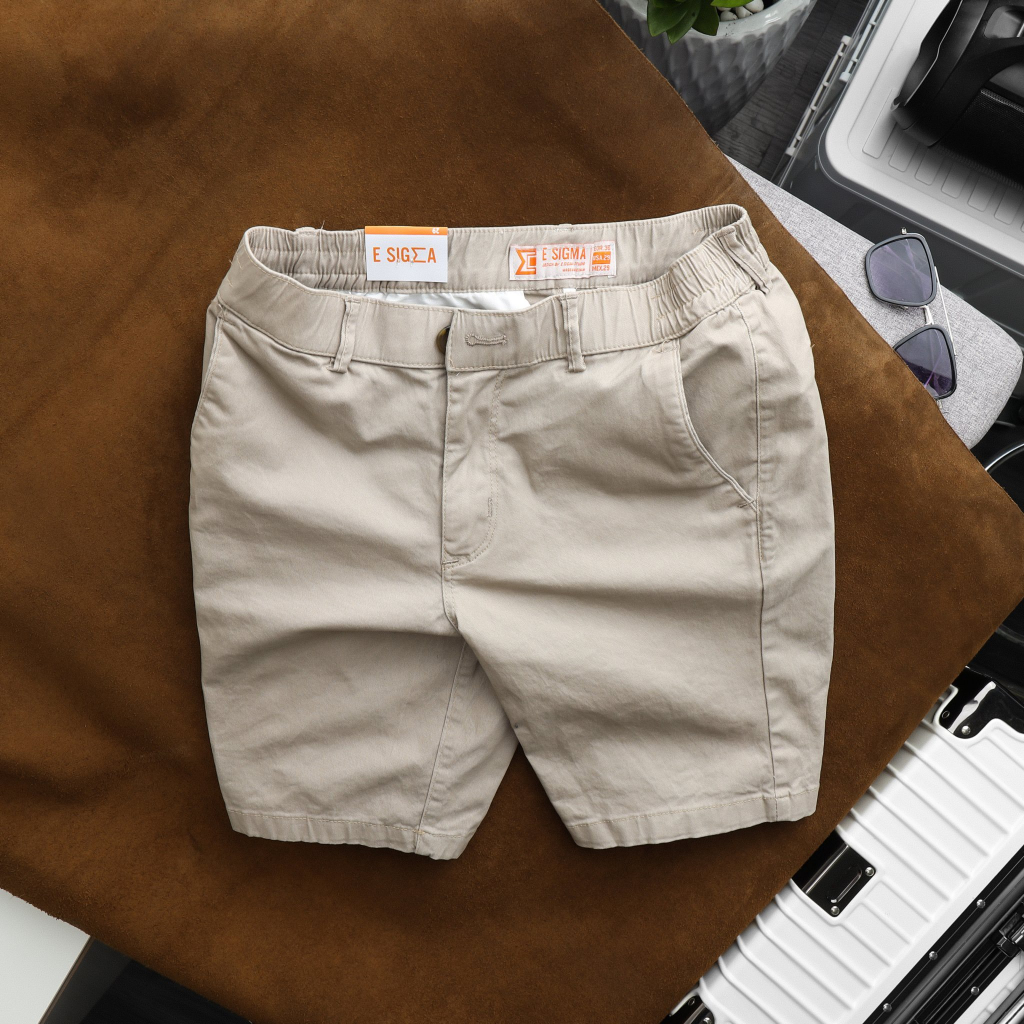 Short Nam Esigma chất kaki thun dày mịn, from chuẩn tôn dáng, dễ mặc Size 29-36 vnxk lưng thun co giản