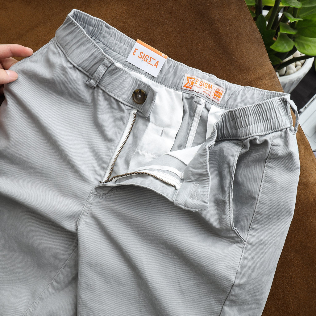 Short Nam Esigma chất kaki thun dày mịn, from chuẩn tôn dáng, dễ mặc Size 29-36 vnxk lưng thun co giản