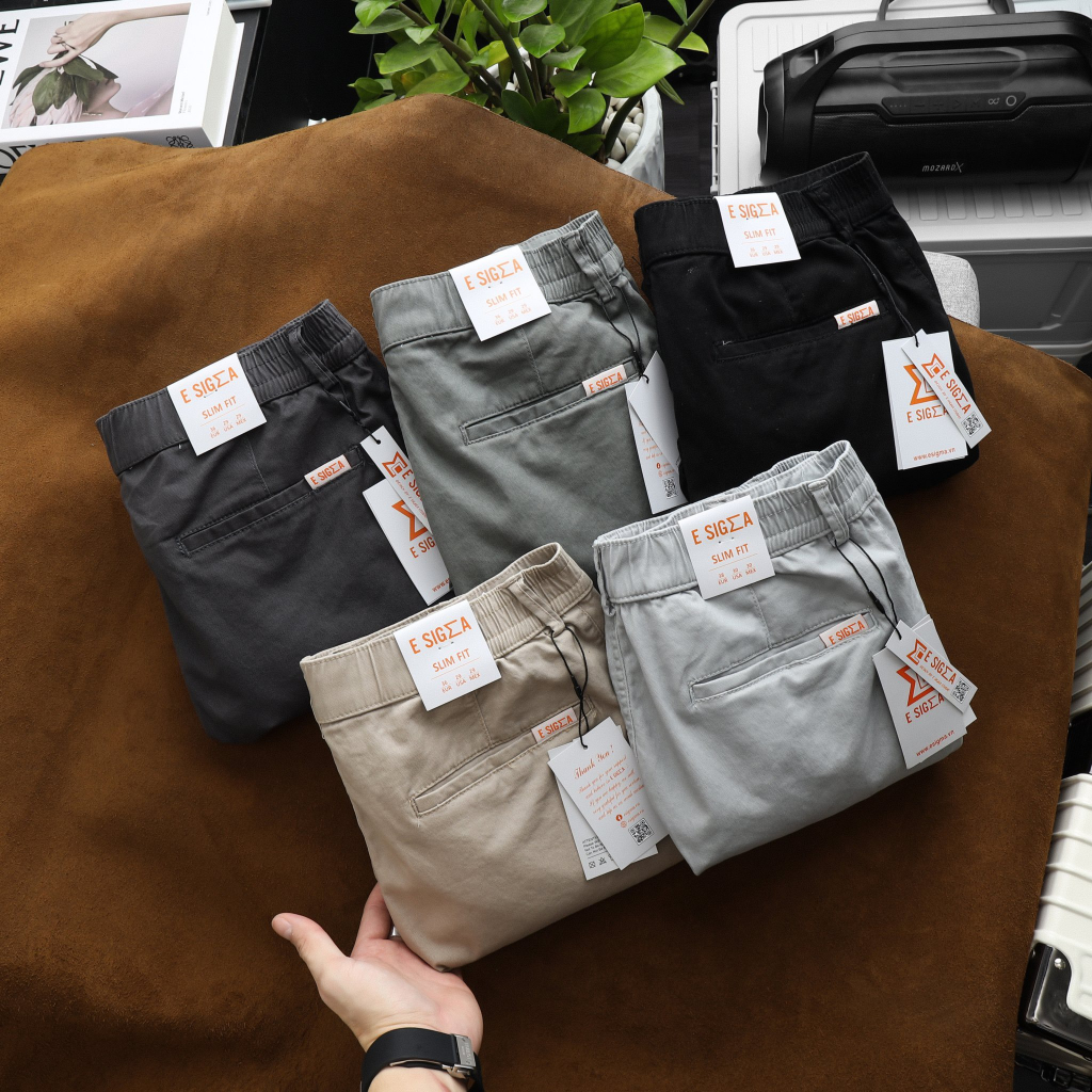 Short Nam Esigma chất kaki thun dày mịn, from chuẩn tôn dáng, dễ mặc Size 29-36 vnxk lưng thun co giản