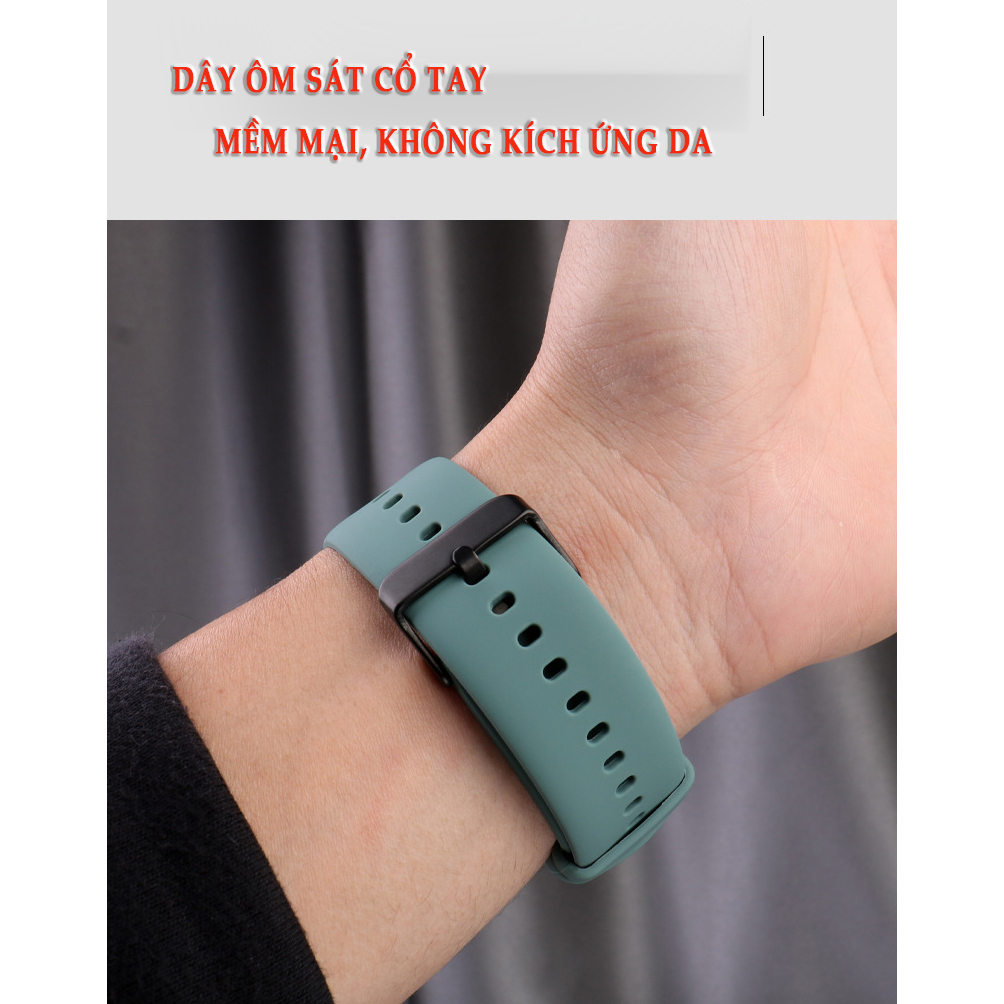 DÂY SILICON CHỐT THÔNG MINH 20MM VÀ 22MM KHÓA THÉP ĐEN SANG TRỌNG