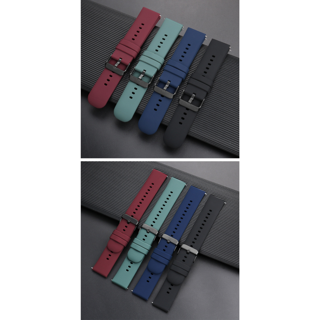 DÂY SILICON CHỐT THÔNG MINH 20MM VÀ 22MM KHÓA THÉP ĐEN SANG TRỌNG