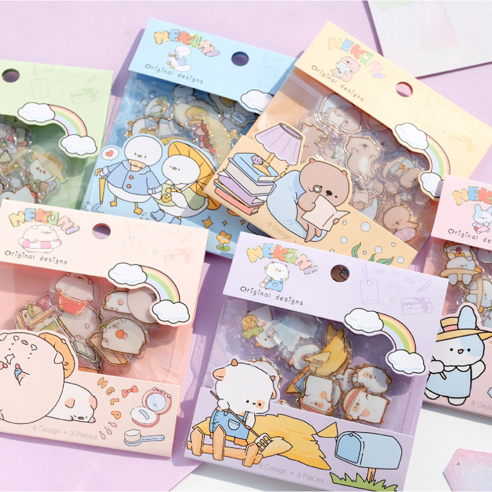 NEKONI BAG - Stickers trang trí phong cách Hàn Quốc xinh xắn dạng túi