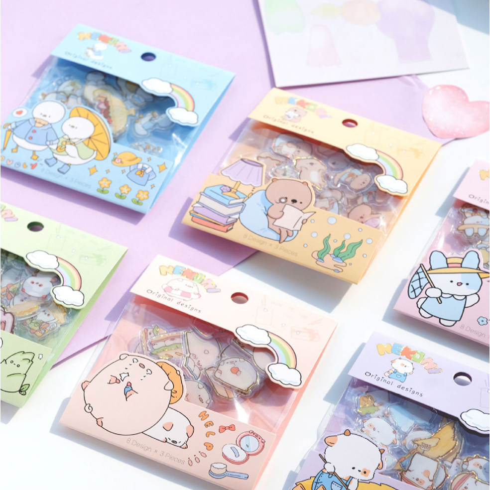 NEKONI BAG - Stickers trang trí phong cách Hàn Quốc xinh xắn dạng túi