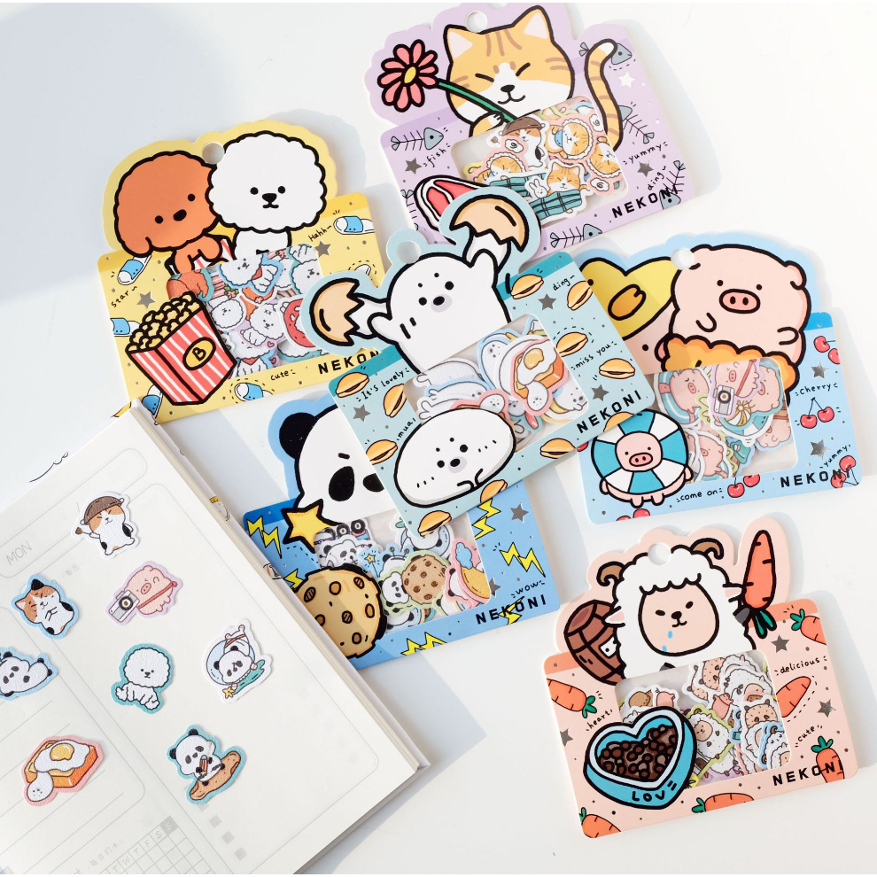NEKONI BAG - Stickers trang trí phong cách Hàn Quốc xinh xắn dạng túi