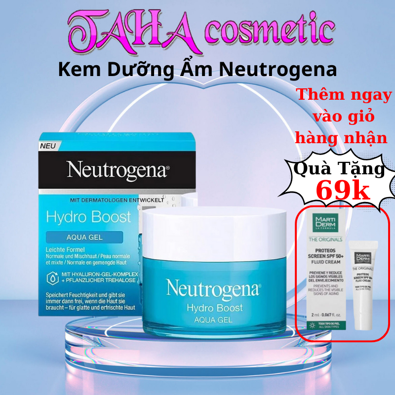 Kem Dưỡng Ẩm Neutrogena Hydro Boost Water Gel Cream 50g Và 15g Mini Chính Hãng - Netrogena Aqua Gel Cho Da Dầu Mụn, khô