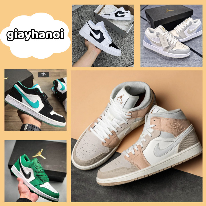 Giày Jordan Nam Nữ Thể Thao, Giày JD1 Cổ Cao Milan Thời Trang Hàng Đẹp Full Box