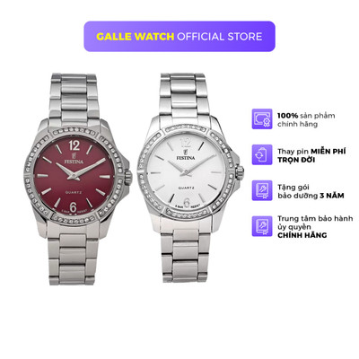 Đồng hồ nữ Festina Watch F20593 mặt kính Cường lực, máy pin chống nước, dây thép đeo tay cao cấp chính hãng Thụy Sĩ