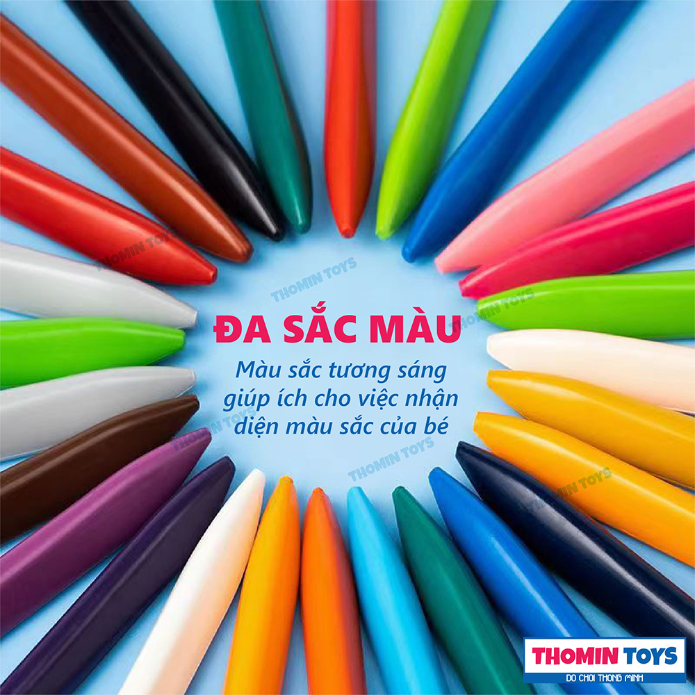 Sáp màu hữu cơ, hộp màu chống gãy 12/18/36/48 bút màu cho bé tô màu sáp màu an toàn không dính tay