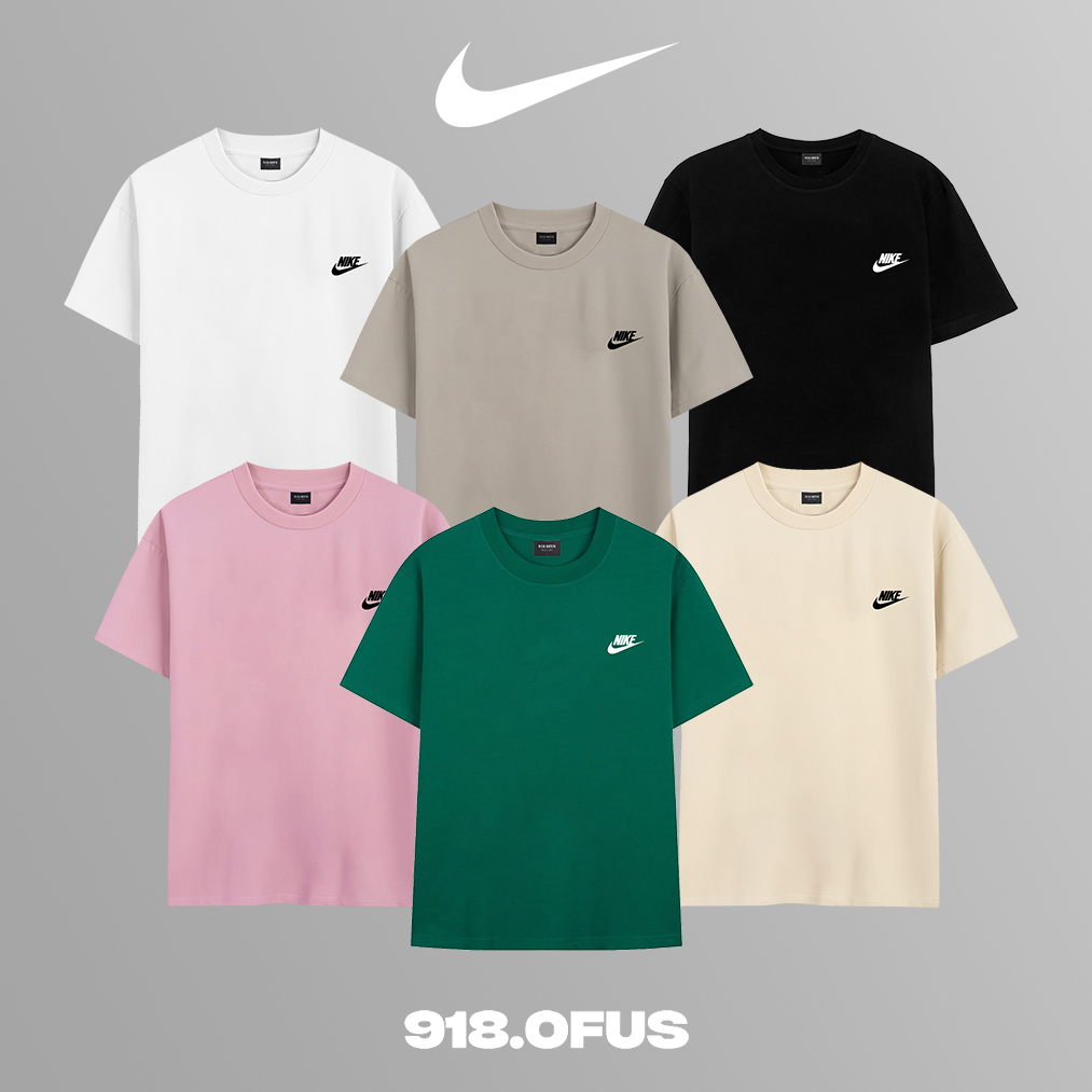 Áo phông nike basic logo nhỏ chất thun cotton dày mát unisex nam nữ 918 OFUS