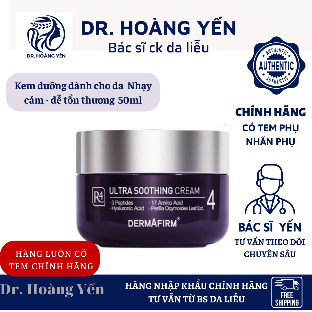 HÀNG NHẬP KHẨU - Kem dưỡng Dermafirm Ultra Soothing Hydra Cream R4 phục hồi cho da giãn mao mạch 50ml