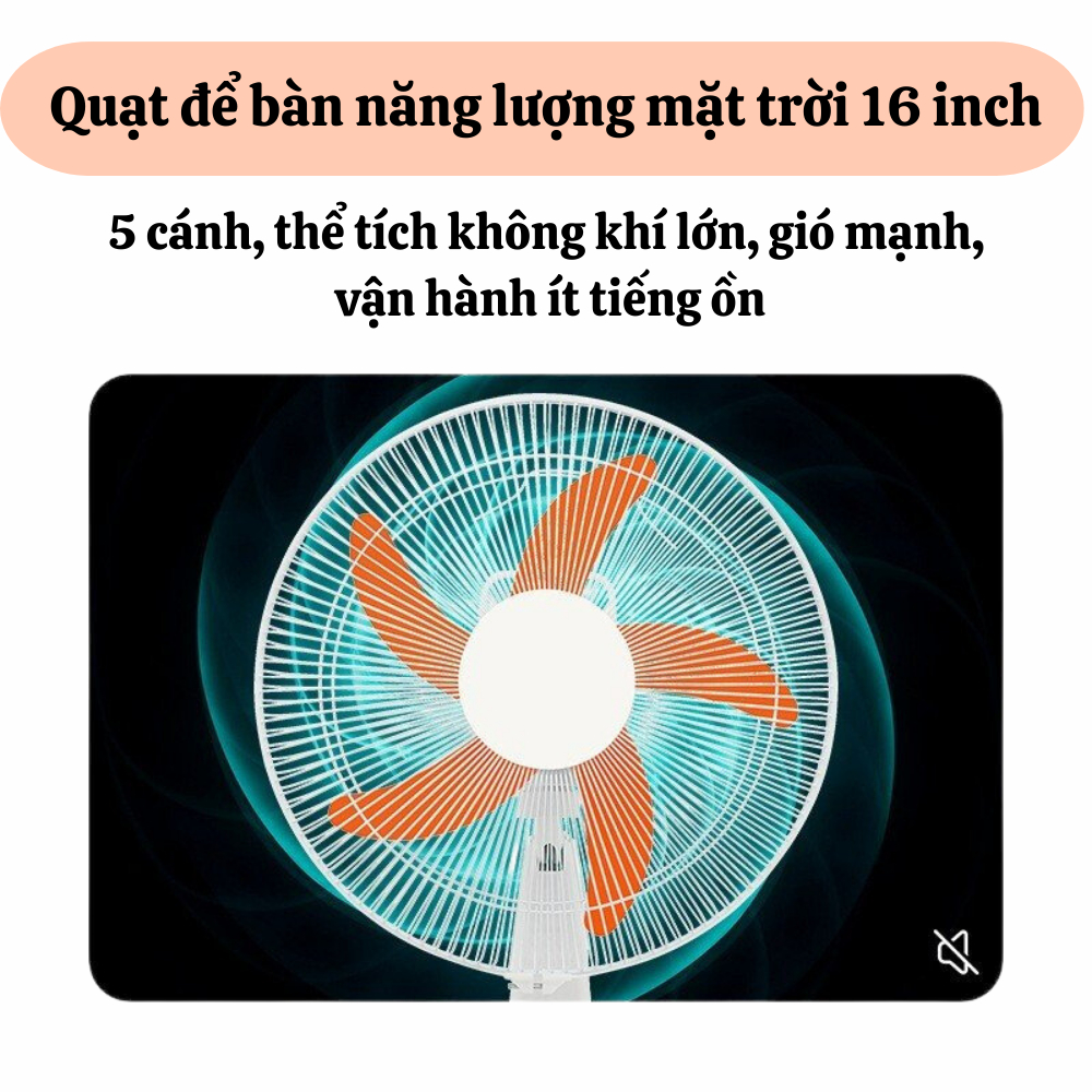 Quạt tích điện năng lượng mặt trời EP- 3216S đa năng tích hợp cổng sạc điện thoại, 16 inch, dùng liên tục 8h ,BH 12tháng | BigBuy360 - bigbuy360.vn