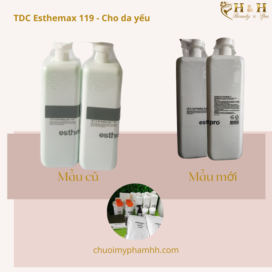 Tẩy da chết ESTHEMAX cho da yếu Esthepro soft Peeling gel 119 1000ml cho Spa phù hợp với da mỏng, da nhạy cảm