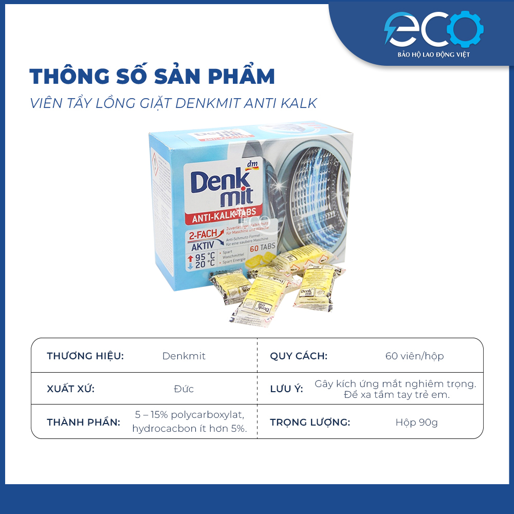 Viên tẩy vệ sinh lồng máy giặt Denkmit HÀNG CHUẨN ĐỨC