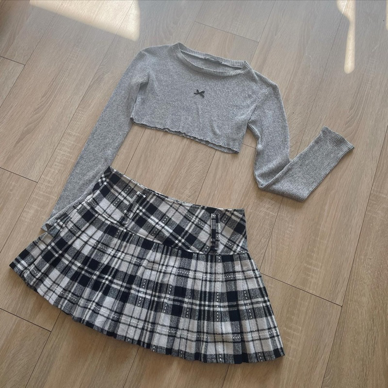 Áo Zara len dệt croptop