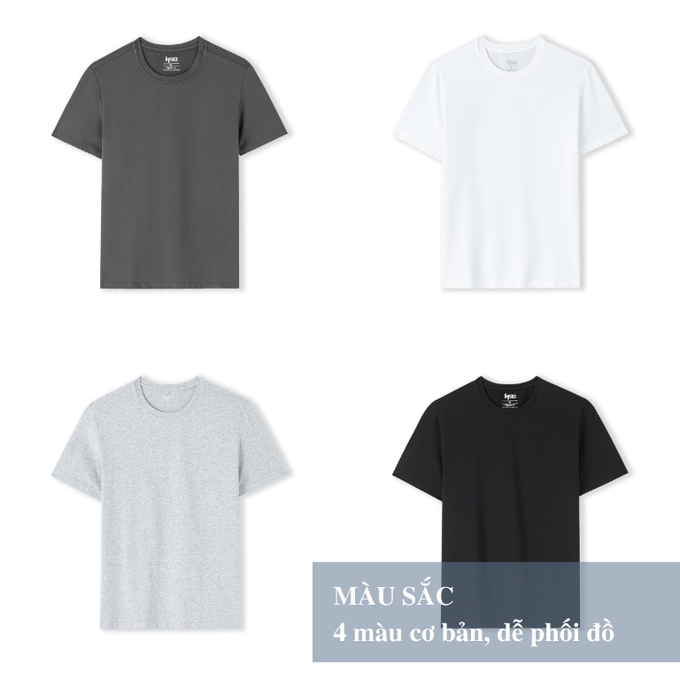 Áo Phông Nam T-Shirt H90 Cổ Tròn 4 Màu Chất Thun Cotton Co Giãn Siêu Mềm, Mịn Thoáng Khí Thấm Hút Mồ Hôi Cực Tốt