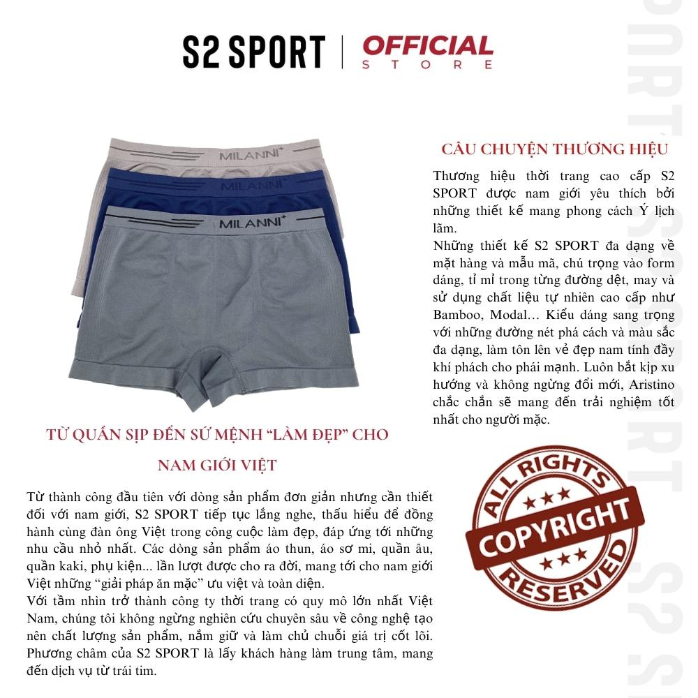 Quần sịp đùi nam S2 SPORT SBX04 boxer cao cấp co giãn 4 chiều cạp cao logo dệt liền mềm mịn thoáng mát kháng khuẩn