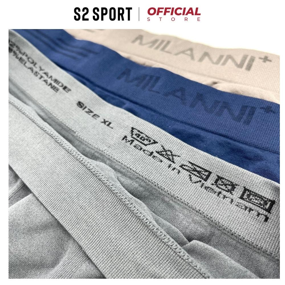 Quần sịp đùi nam S2 SPORT SBX04 boxer cao cấp co giãn 4 chiều cạp cao logo dệt liền mềm mịn thoáng mát kháng khuẩn