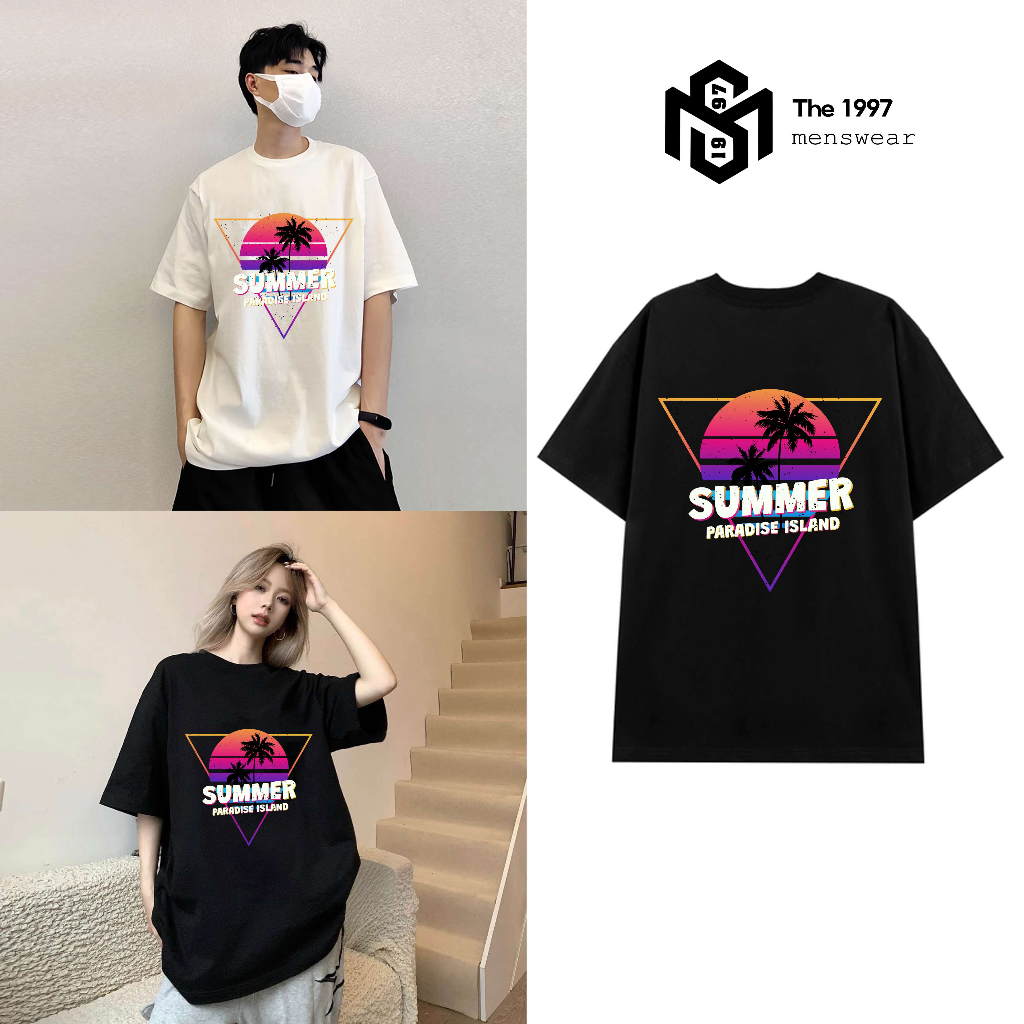 Áo thun nam nữ hình summer lá cây local brand Unisex form rộng, chất liệu thun 100% cotton the1997