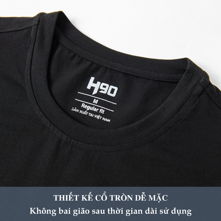 Áo Phông Nam T-Shirt H90 Cổ Tròn 4 Màu Chất Thun Cotton Co Giãn Siêu Mềm, Mịn Thoáng Khí Thấm Hút Mồ Hôi Cực Tốt